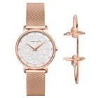 Модная элегантная обувь на платформе для женщин браслет умные часы-1 шт. набор розово-золотистый со стальным ремешком оконные решетки циферблат роскошные стразы Кварцевые женские наручные часы подарок