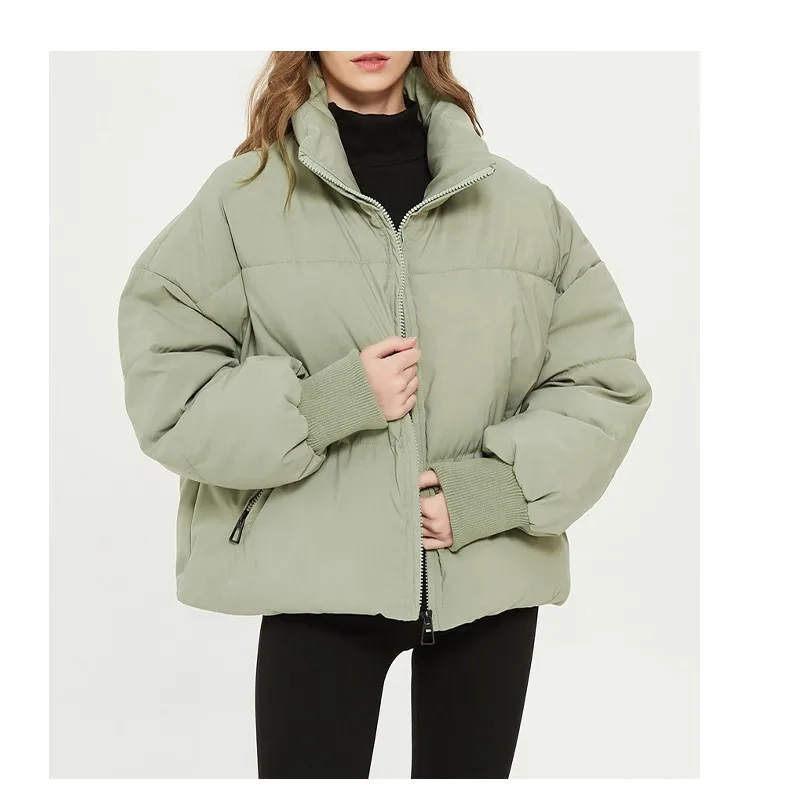 

Artsnie Winter Thick Turtleneck Parkas Women Zipper Long Sleeve Pockets Coats Female Green Casual Warm Parkas Chaqueta Mujer
