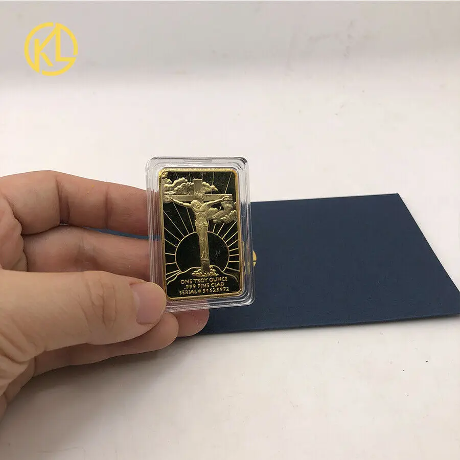 Золотая монета Иисуса квадратная для последнего ужина коллекция художественные