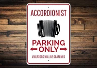 tin signmetal sign accordionist parking sign 12x16 inches kitchen decoration bar drinking road sign room metal shop poster