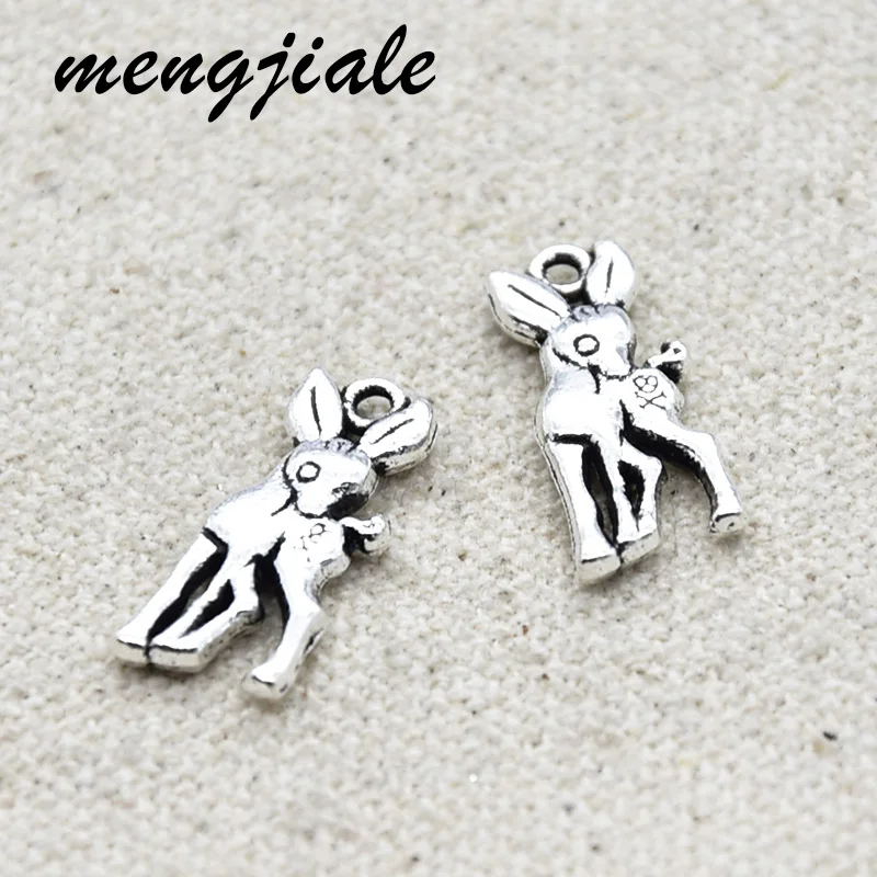 

20pcs Wholesale Antique Silver Deer Charms Zinc Alloy Metal Animals Pendants For DIY Handmade Jewelry Accessories Making 19*8mm