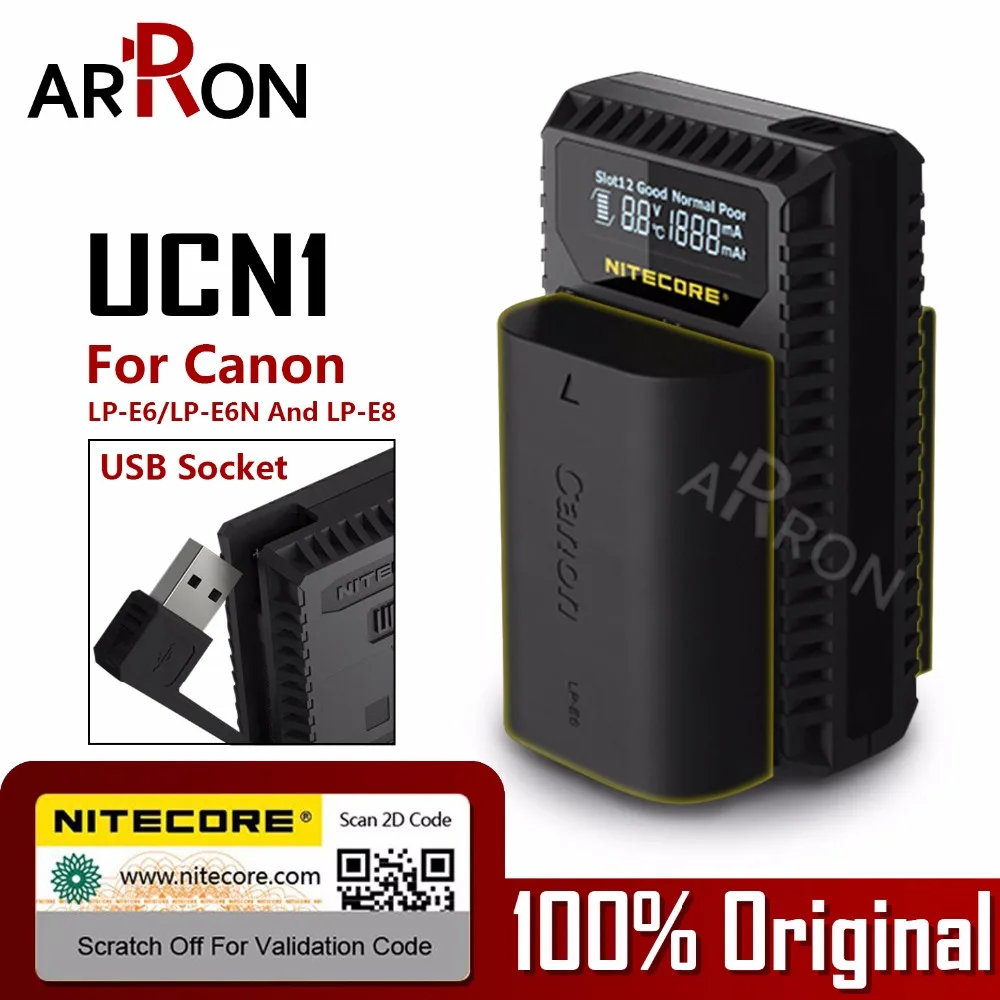 Популярное Цифровое Зарядное устройство Nitecore UCN1 с USB для Canon EOS LP E6 E6N аккумулятор 5D