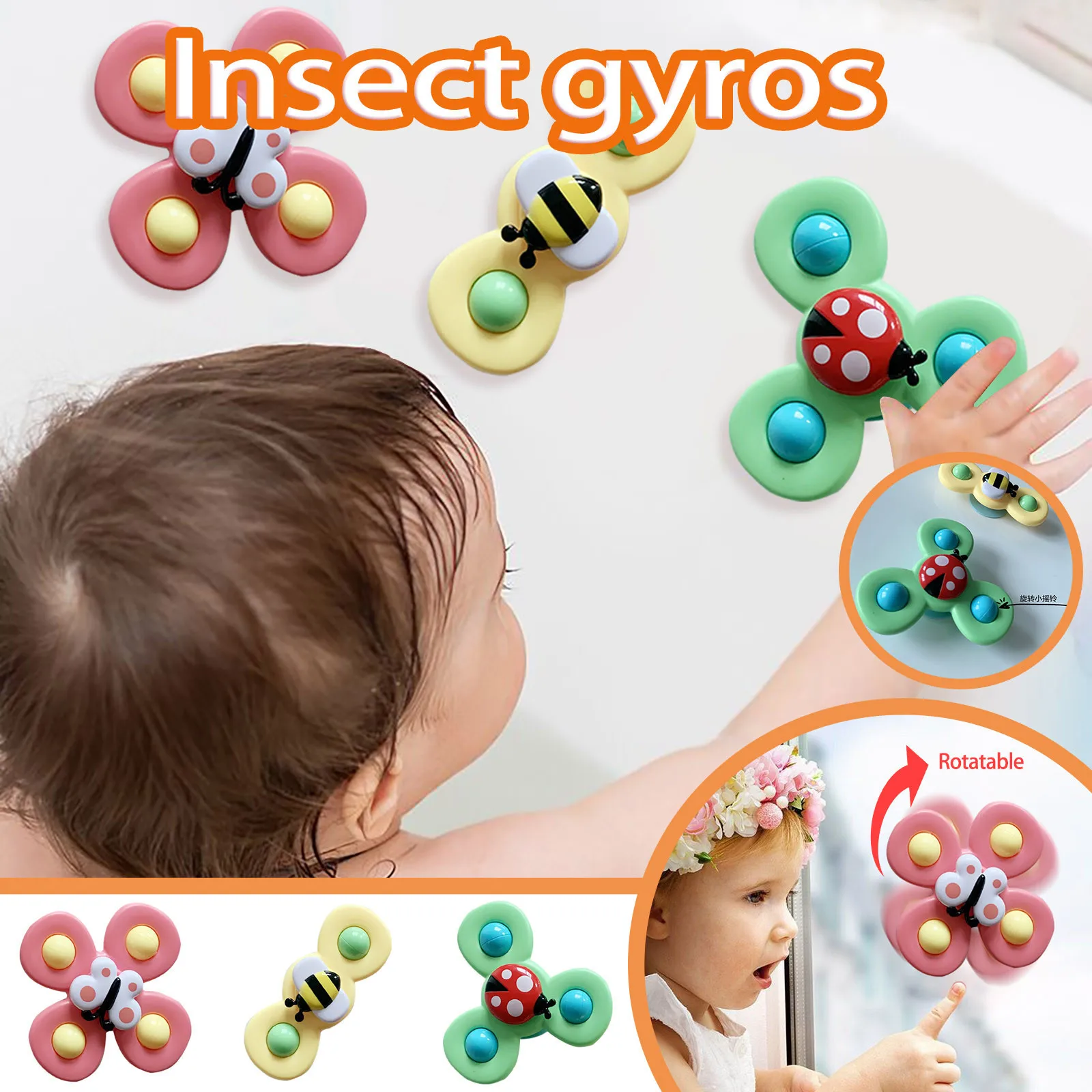 

Cartoon Sucker Spinning Fidget ABS Insect Gyro Toy Infant Kids Educational Fingertip Gifts Relief Stress Spinner Games Droship!