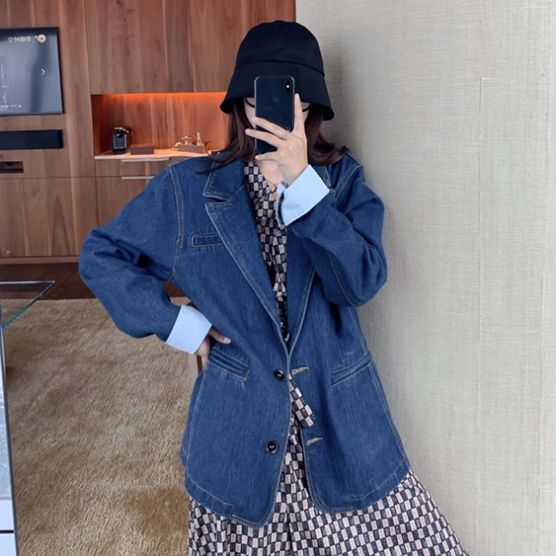 Новинка 2020 Весенняя джинсовая куртка для женщин офисный женский Джинсовый