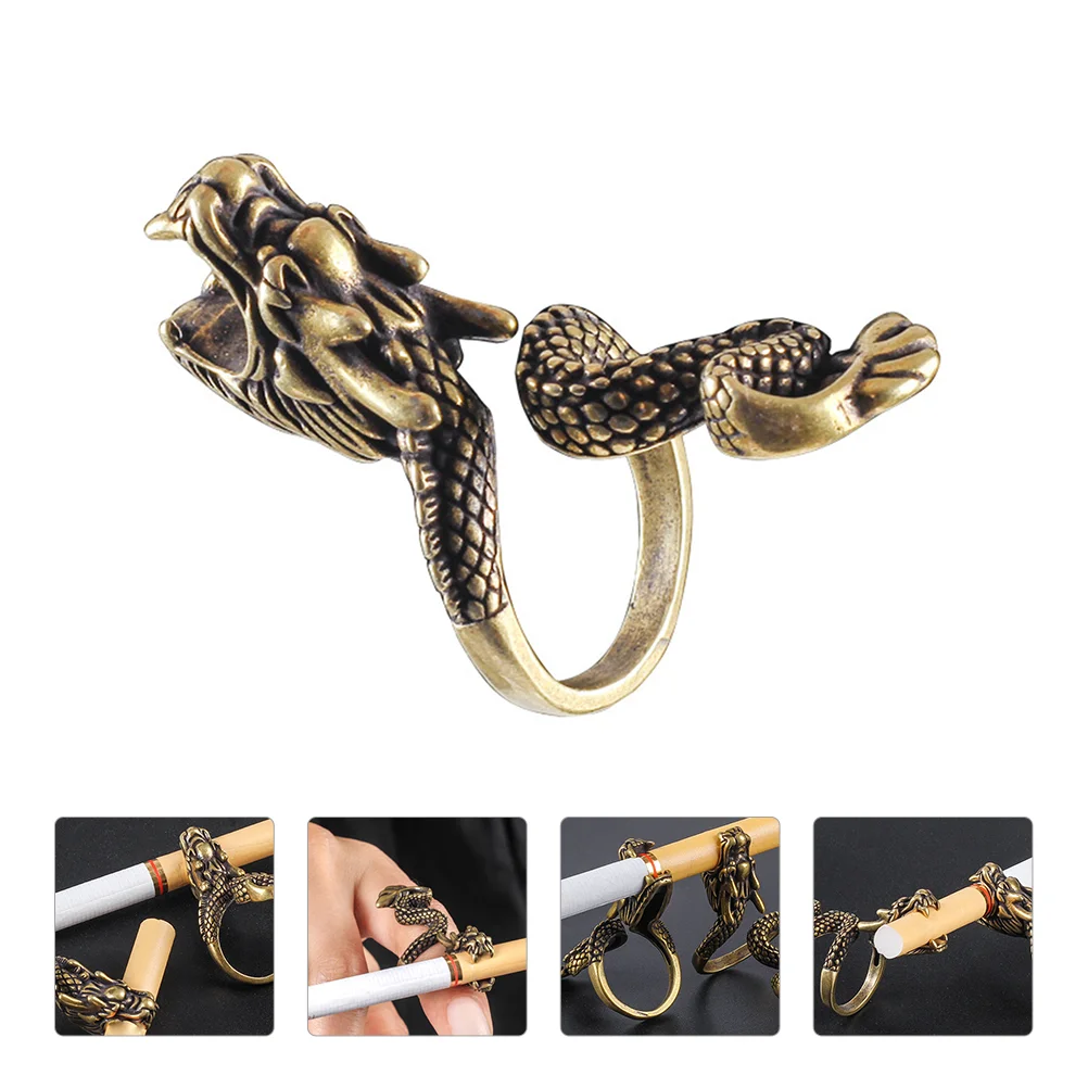 

Delicate Cigarette Ring Copper Finger Ring Tobacco Ring Rack Smoking Accessory