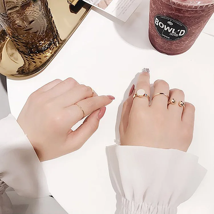 Корейский 5 шт./компл. Простые Кольца для суставов палец женщин Bijoux модные