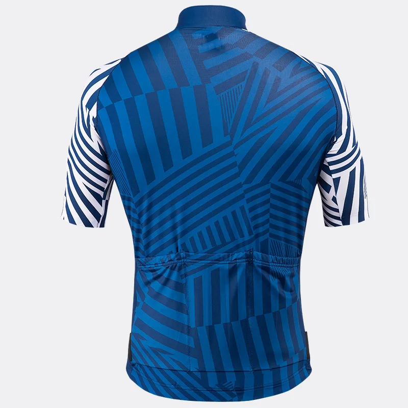 Полоски синие классические новые с коротким рукавом Джерси для велоспорта OSCROLLING