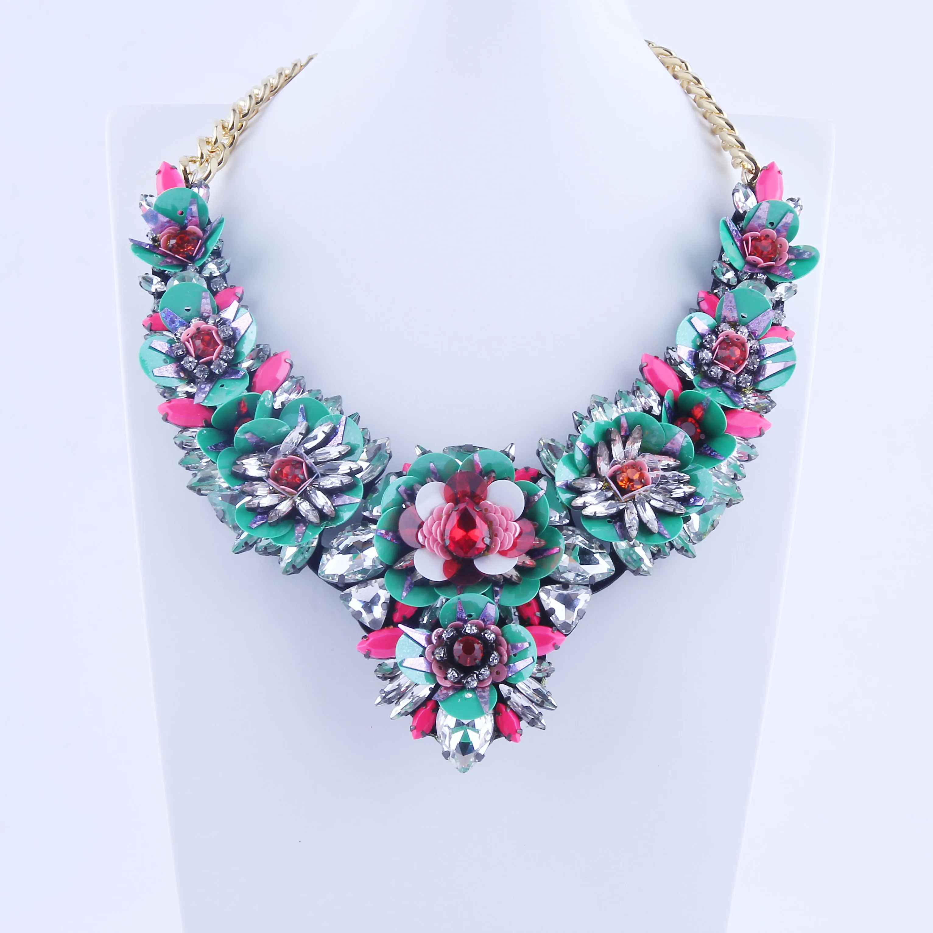 

SALES Vintage Fashion Necklaces Wholesale Shourouk Choker Statement Necklace & Pendant Fower Women Jelwery 235
