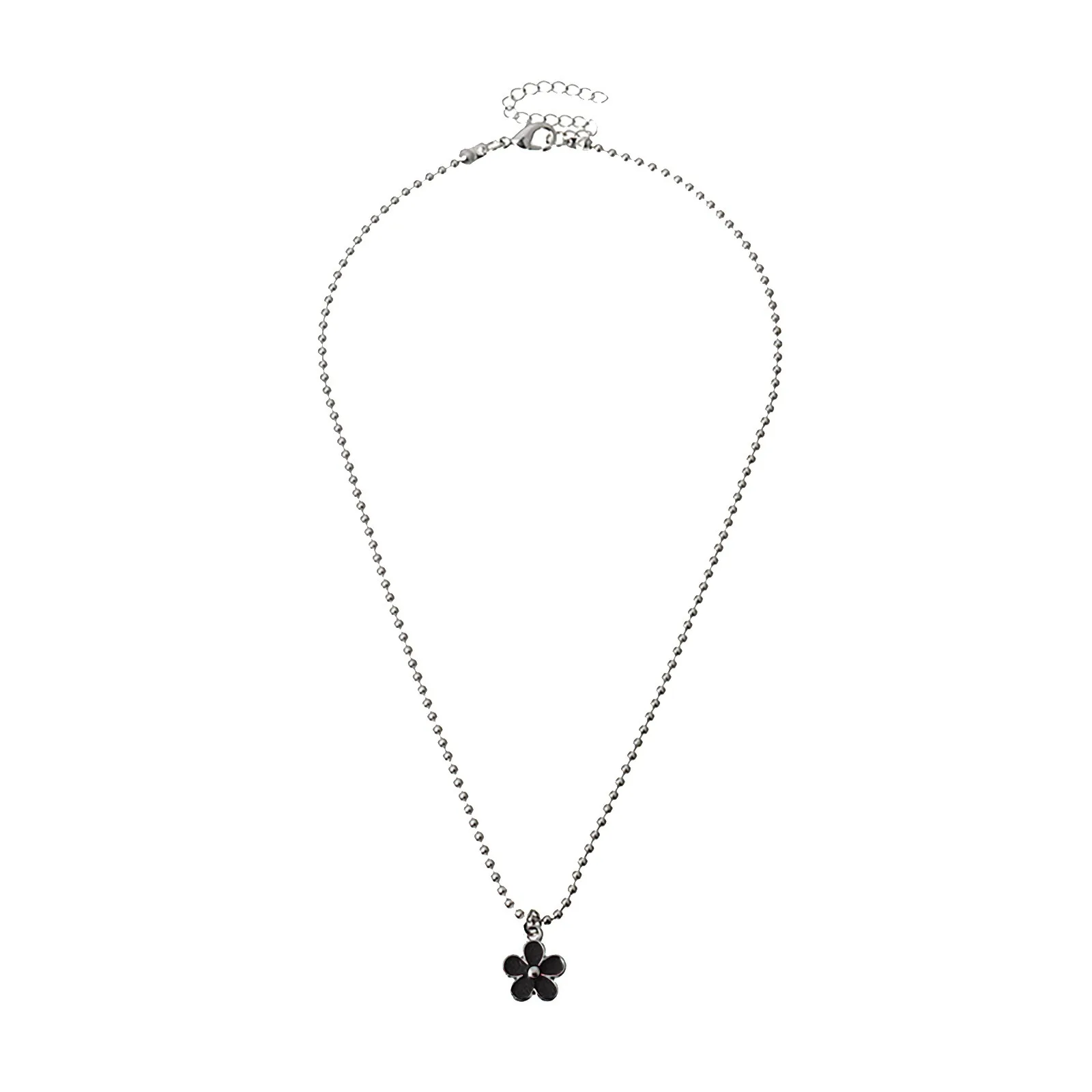 

Creative Round Bead Clavicle Chain Female Cute Soft Cute Oil Flower Necklace Chains And Necklaces Women Jewelry #672