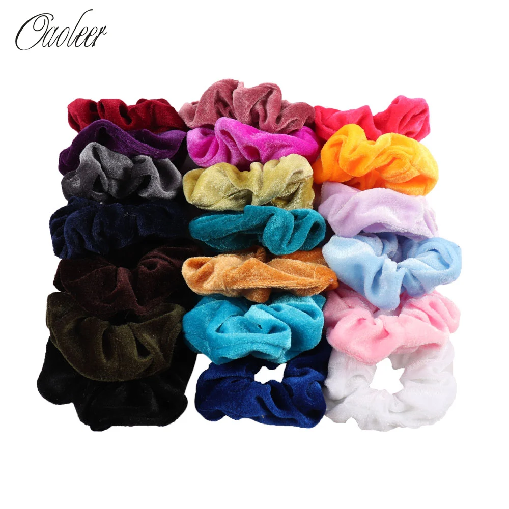 Женские однотонные бархатные резинки для волос 25 шт. эластичные держатель