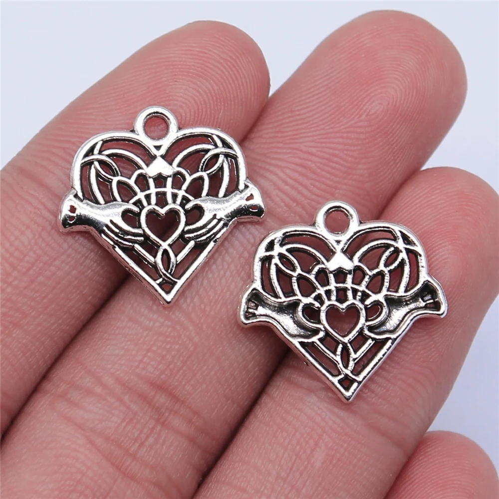 

150 шт., подвески в виде сердца, 20 х20 мм