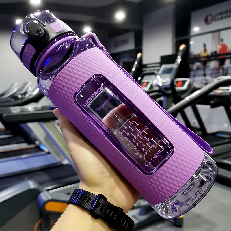 

UZSPACE Sports Water Bottles Gym Leak-proof Drop-proof Portable Shaker Outdoor Travel Kettle Plastic Drink Water Bottle BPA Free