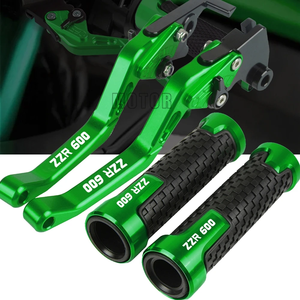 

Motorcycle Accessories Extendable Brake Clutch Levers Handlebar Hand Grips For Kawasaki ZZR600 ZZR 600 1990-2004 1992 1993 1994