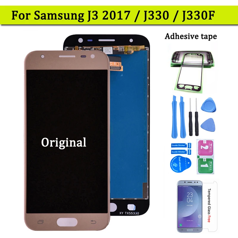 

Новый ЖК-дисплей J330 для Samsung Galaxy J3 2017 J330 J330F/DS J330G/DS, ЖК-дисплей, сенсорный экран, дигитайзер в сборе J3 2017, две sim-карты