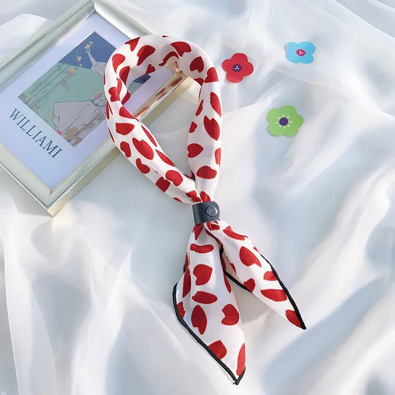 Женский атласный шарф элегантный узкий платок в стиле ретро из шелка маленькая