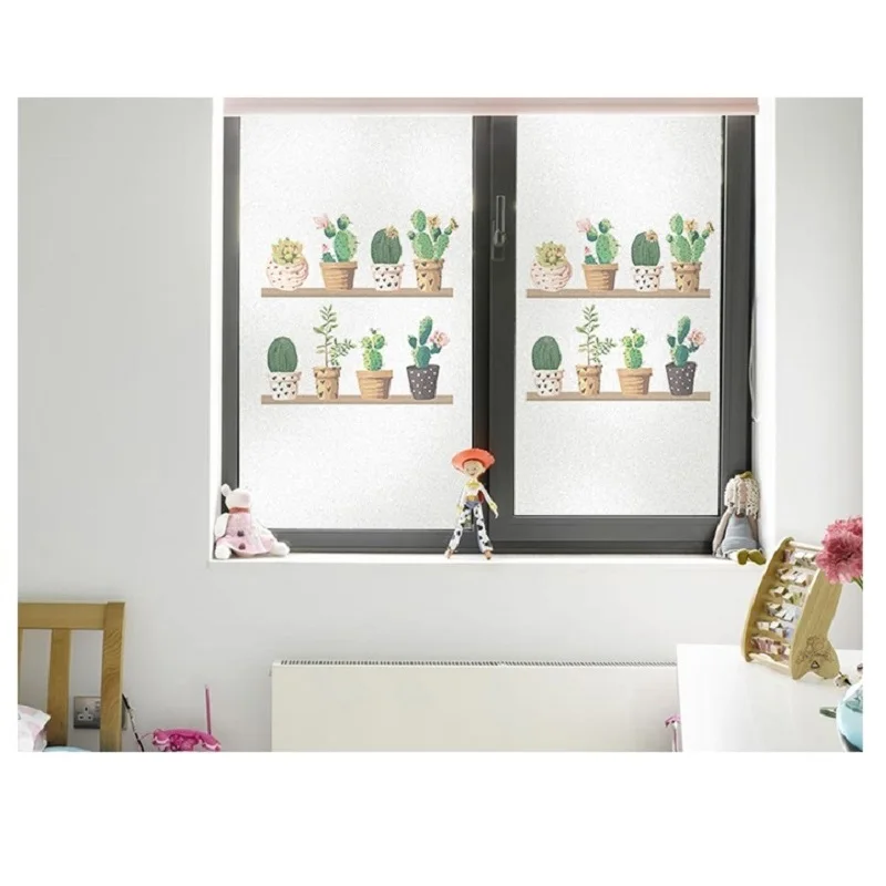 Индивидуальные Размеры электростатического Стекло Фольга суккуленты узор