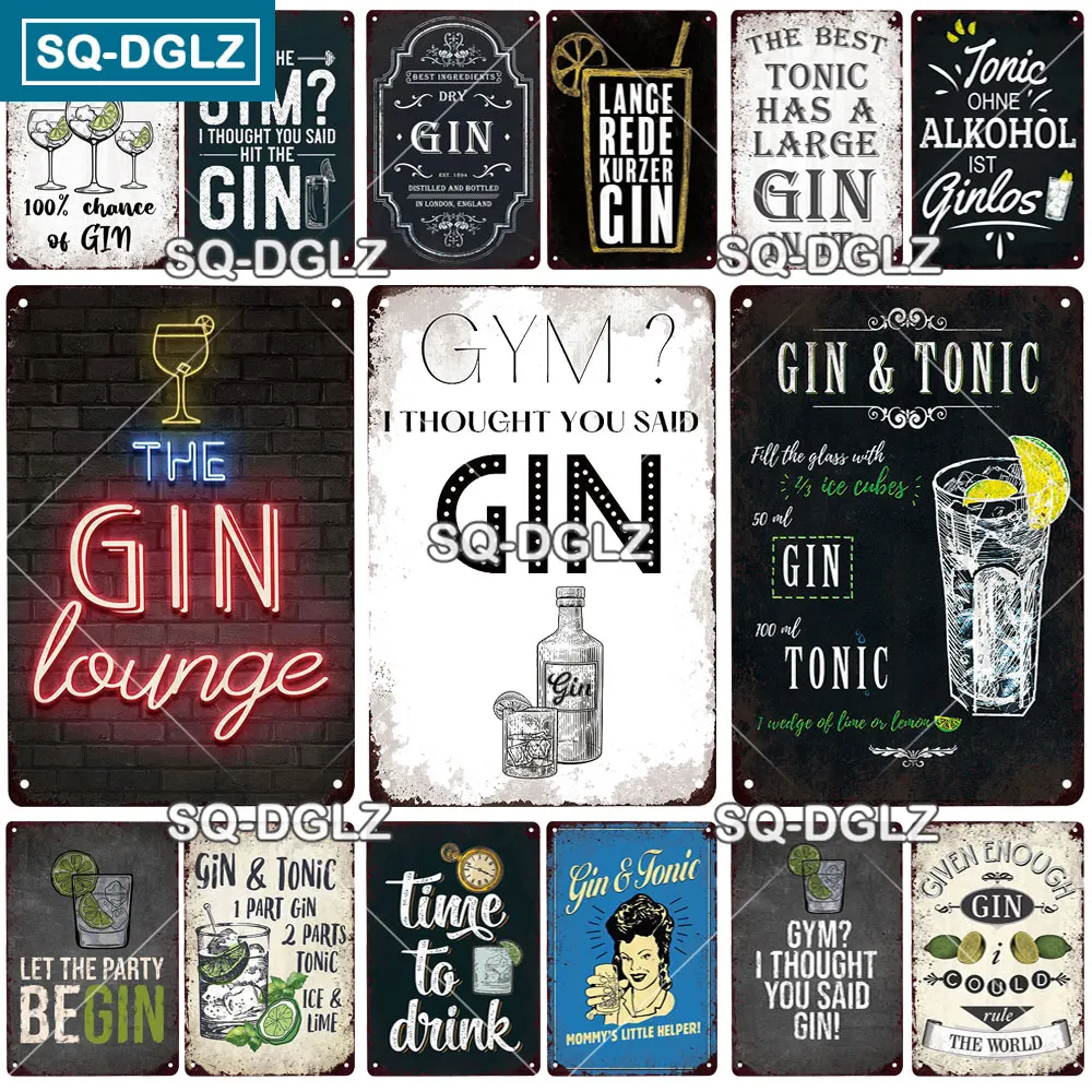 Металлический знак с изображением Джина коктейля винтажная тарелка напитков