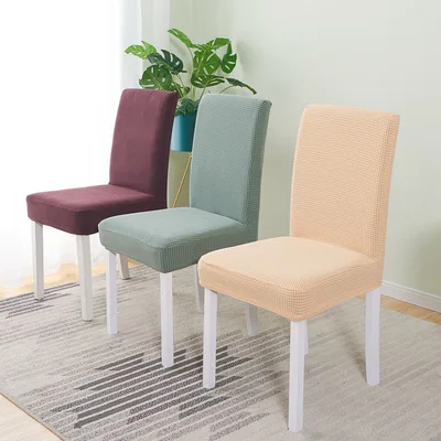 Клетчатая флисовая соединенная эластичная крышка стула для ресторана отеля на