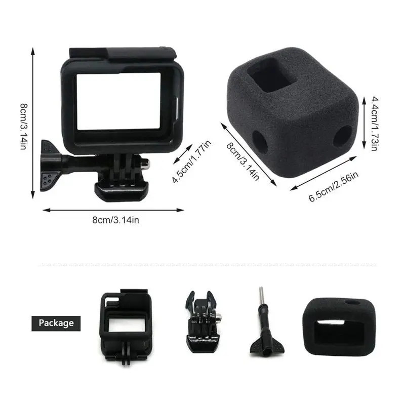 Защитная рамка чехол + Ветровое стекло Крышка для Gopro Hero 7/6/5/Hero Hd Корпус границы