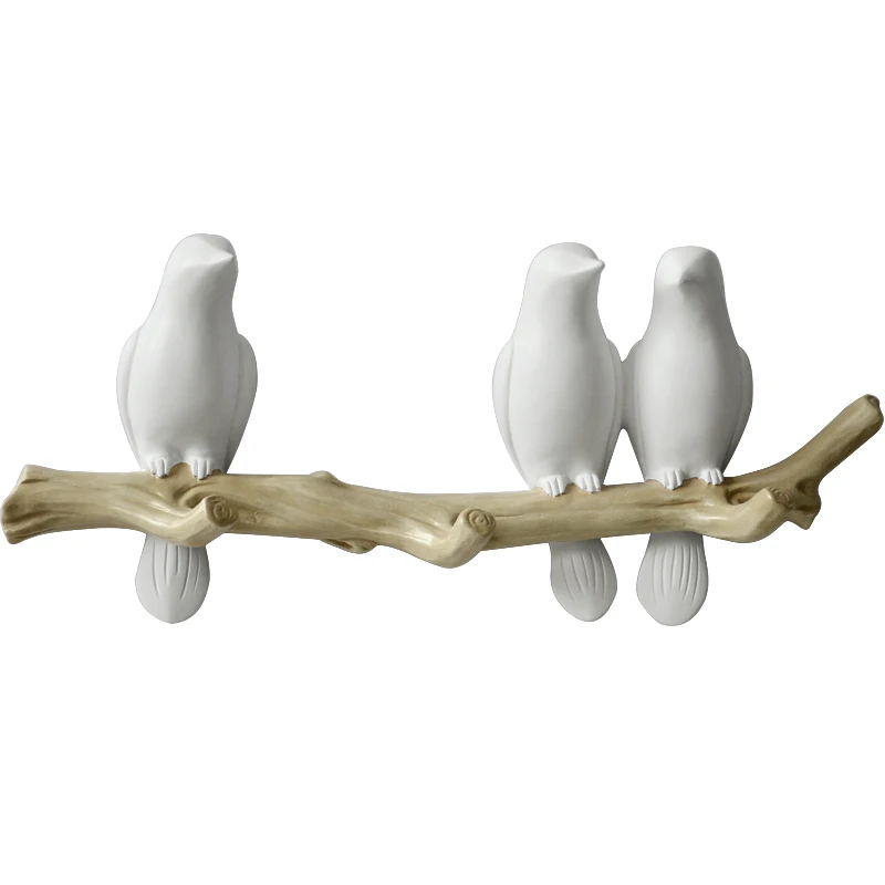 

Decorative Birds Wall Mounted Coat Rack Birds On Tree Branch Hanger Entrance Decor for Clothes Keys Towels Organizer Hooks