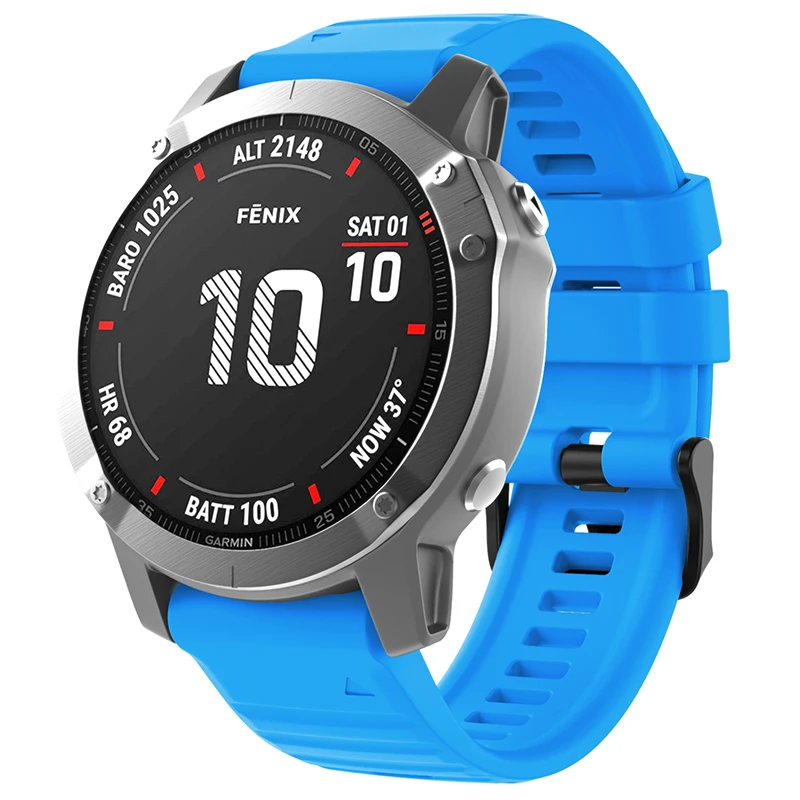 26 мм силиконовый отлично подходит для ремешок часов Garmin Fenix 6x 6 электронных