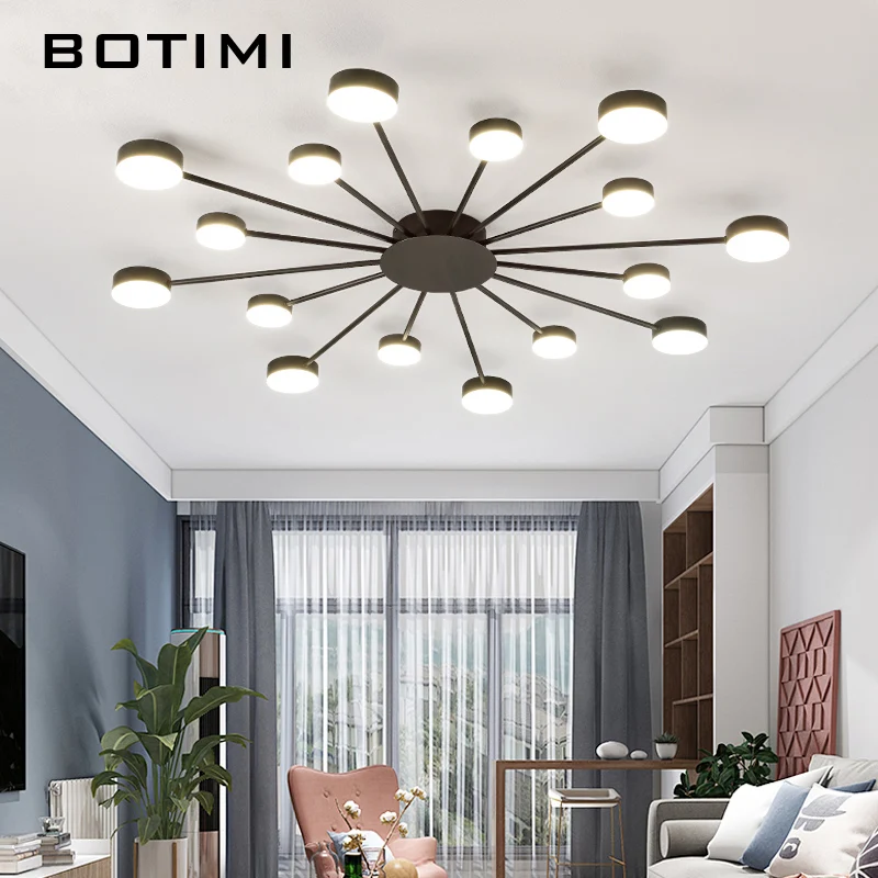 BOTIMI Новинка Металлические нерегулярные потолочные светильники для фойе черный потолочный светильник золотой поверхностный монтаж светильник для спальни