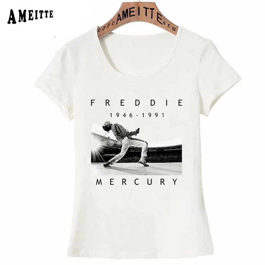 Футболка Freddie Mercury The queen Band, Женская Хип-Хоп Ретро Рок хипстерская футболка, винтажные Женские повседневные топы, милые крутые футболки для девочек