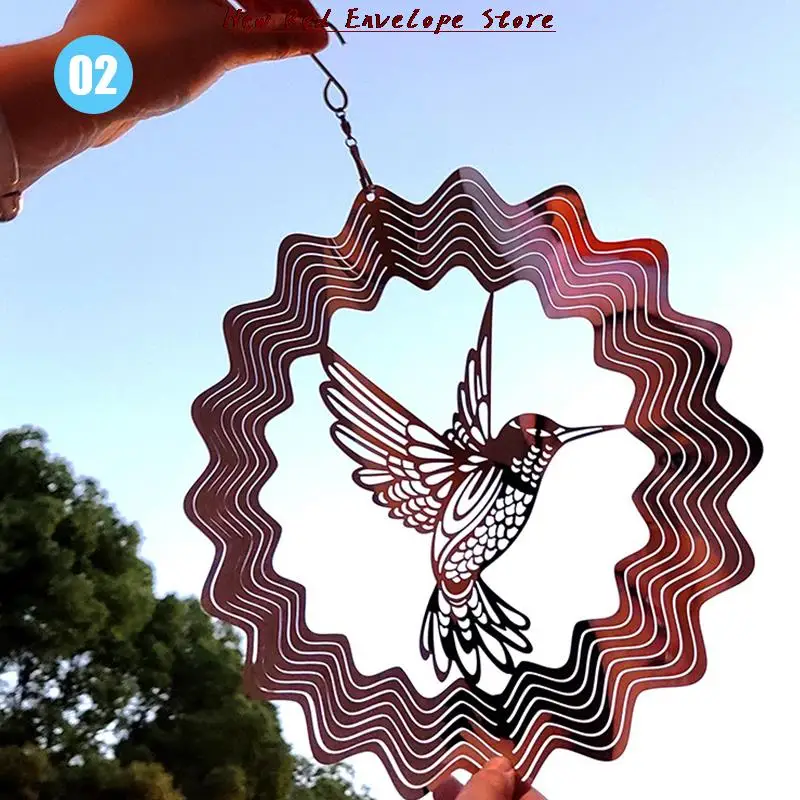 

Вращающаяся ветряная Колокольчик из нержавеющей стали, металлическая ветряная колокольчик, декоративное украшение