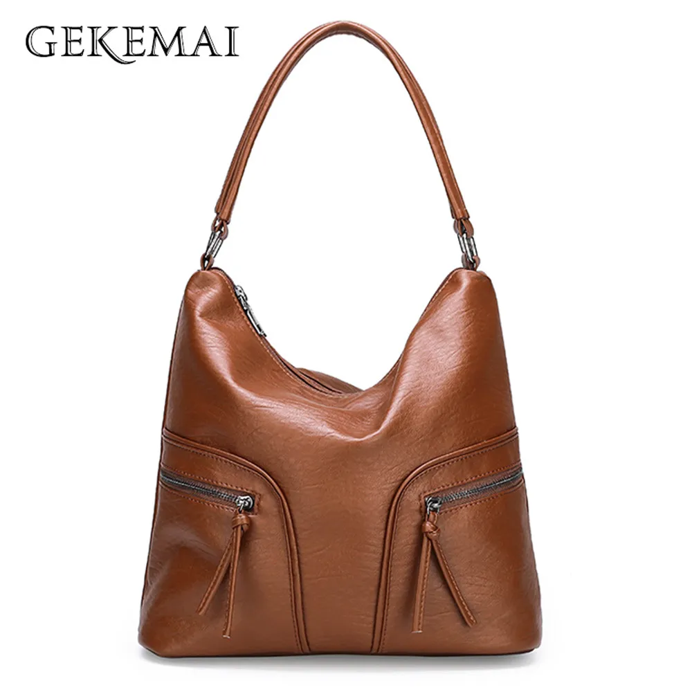 

Vintage Female Big Totes 2020 Soft Leather Luxury Handbags Women Bags Designer Large Capacity Shoulder Bags Casual Travel Bags