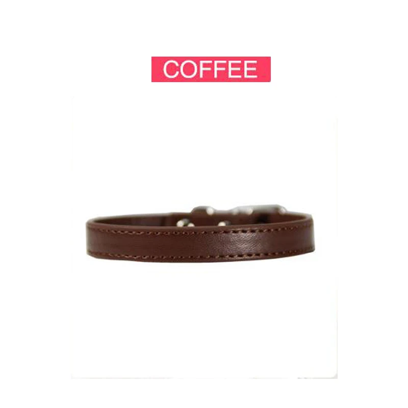 Coffee SUPREPET ошейники для кошек из искусственной кожи Красочные Мягкие кошачий собачий ошейник для маленьких кошек средних кошек щенков Регулируемый ошейник кожаный ремешок - Цвет: Coffee