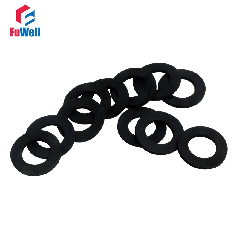 5pcs Black Rubber Flat Gasket Ring for Flange Bracket DN15/DN20/DN32/DN40/DN100 NBR Oil Resistant Rubber Ring Gasket Washer