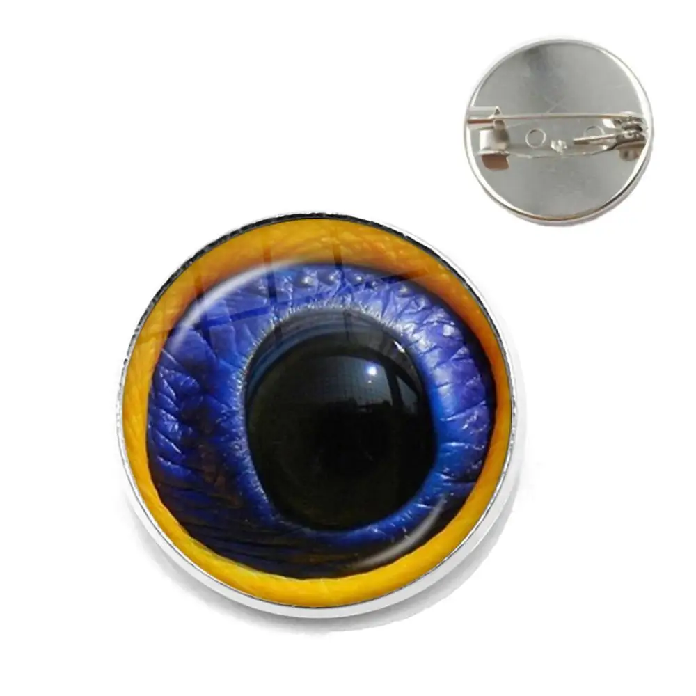 Броши в виде глаз животных дракон змея сова кот тигровые глаза стеклянный