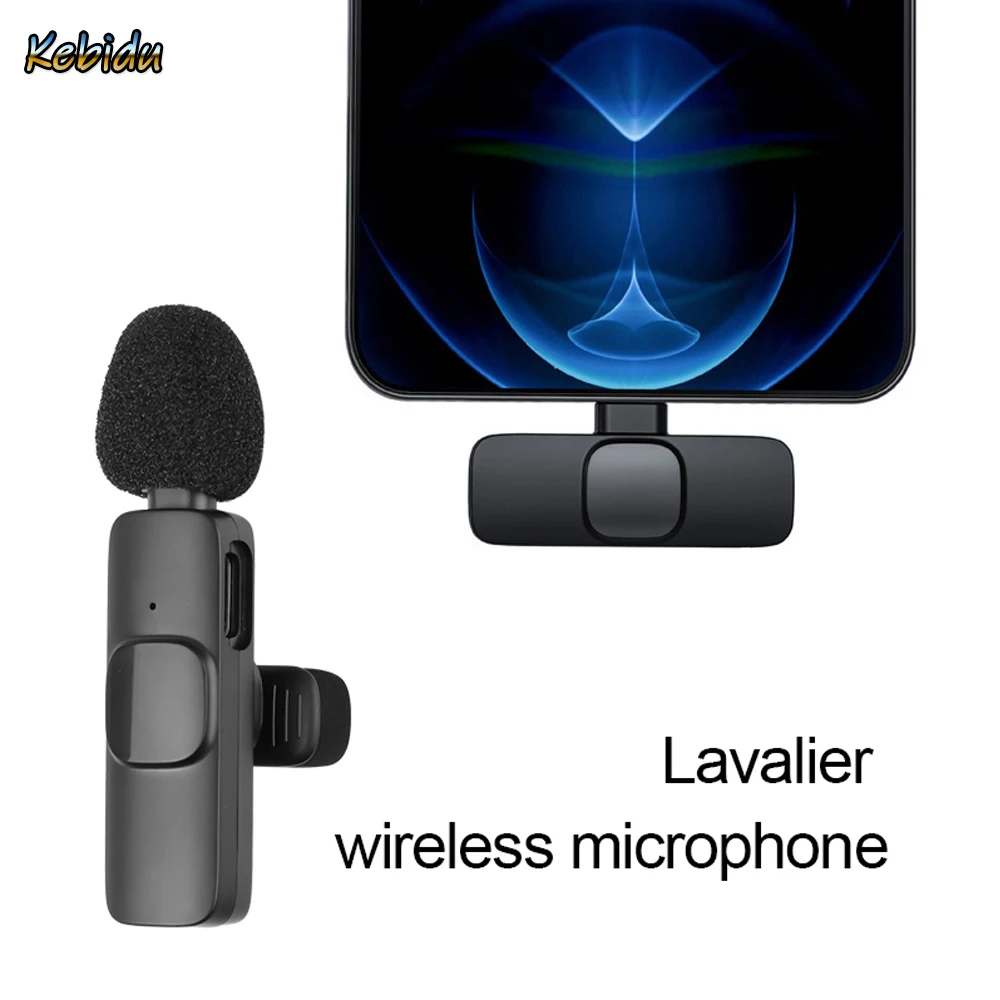 

Петличный микрофон Kebidu Type-c, перезаряжаемый беспроводной мини-микрофон для записи аудио и видео, микрофон для iPhone, Android, телефона для прямых и...