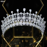 new full cubic zirconia cz princess queen bridal tiaras and crowns for women wedding birthday party pageant hair accessories