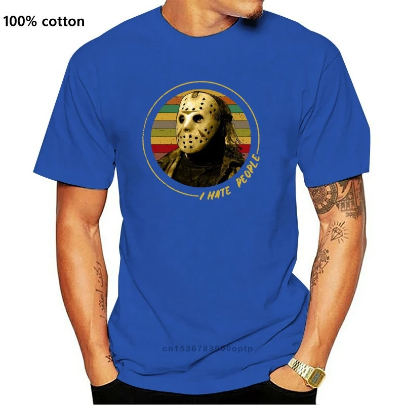 

New Jason Voorhees I Hate People Vintage Men'S Black T Shirt Cotton S-3Xl 2021 Unisex Funny Tops Tee Shirt