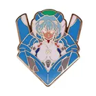 Эмалированная брошь в виде гигантской девушки в стиле аниме