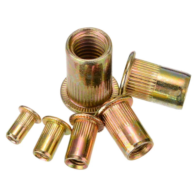175pcs set of Threaded Rivet Nut Kit Zinc Plated Flat Rivnuts Set M3 4 5 6 8 10 Multi Size Collocation |