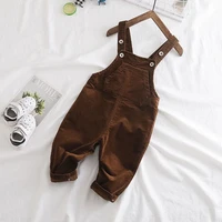 baby corduroy overalls toddler black khaki casual jumpsuit spring autumn childrens simple one pieces trousers kids loose bodysu