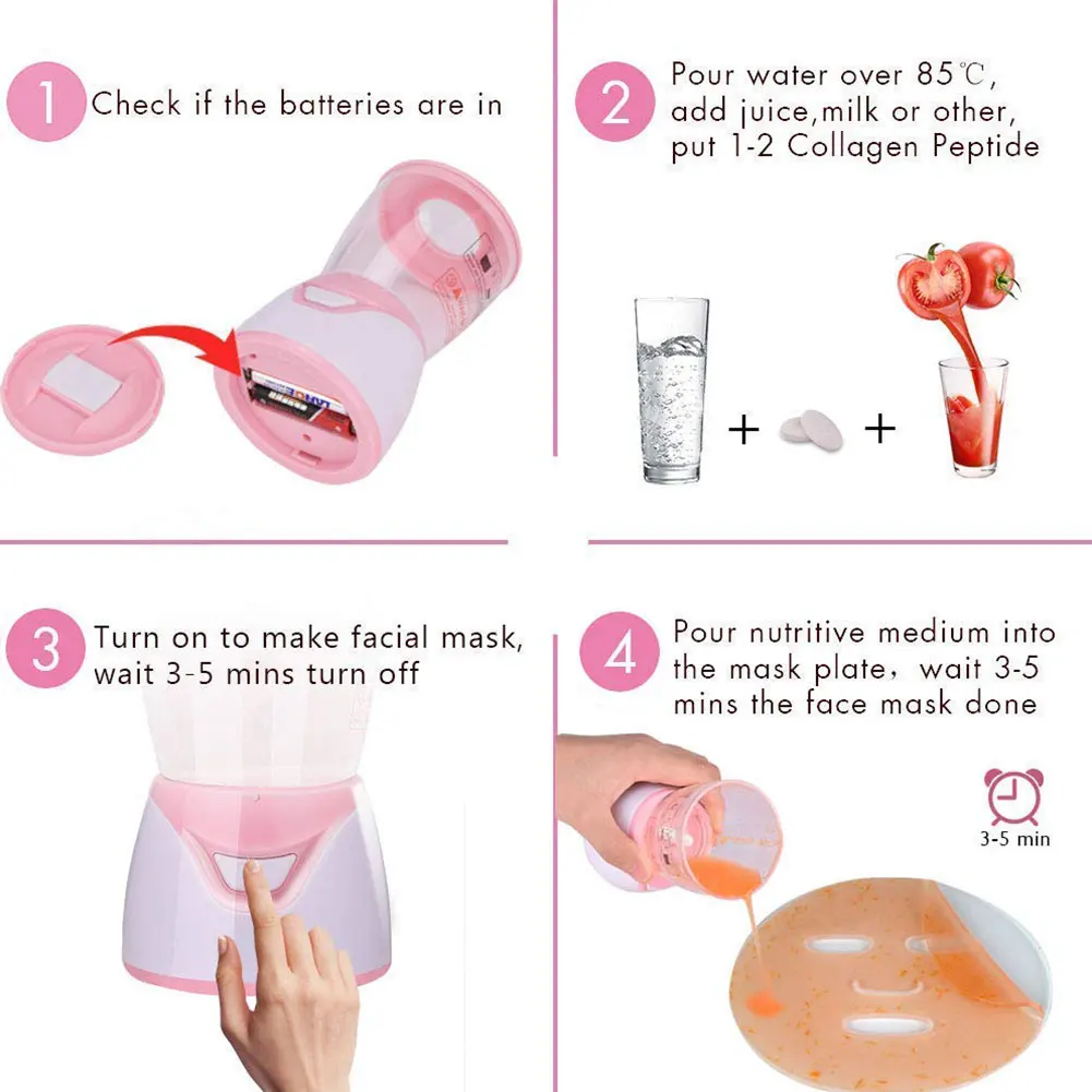 

Mini Face Mask Maker DIY Mask Fruit Face Mask Machine Automatic Vegetable Natural CollagenSkin Care Makeup Beauty Tool for Home