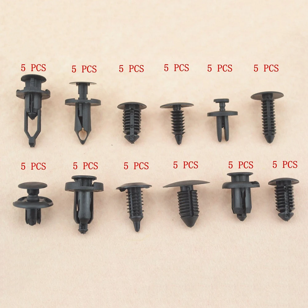 

60pcs/kit Rivets Car Replacement parts Accessories Black Panel Moulding