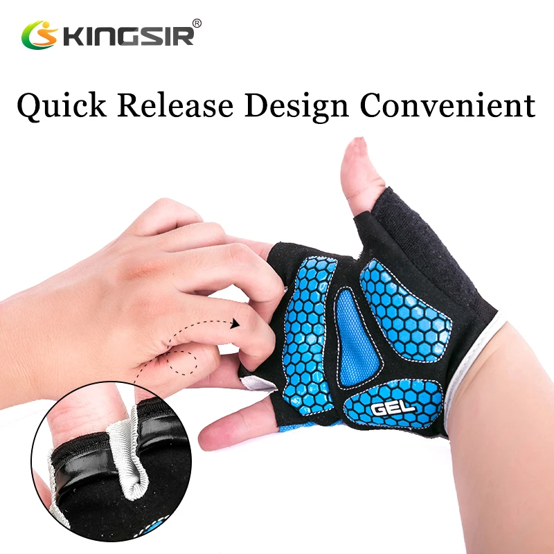 KINGSIR перчатки на пол пальца Для мужчин женщин летние спортивные MTB велосипедные с