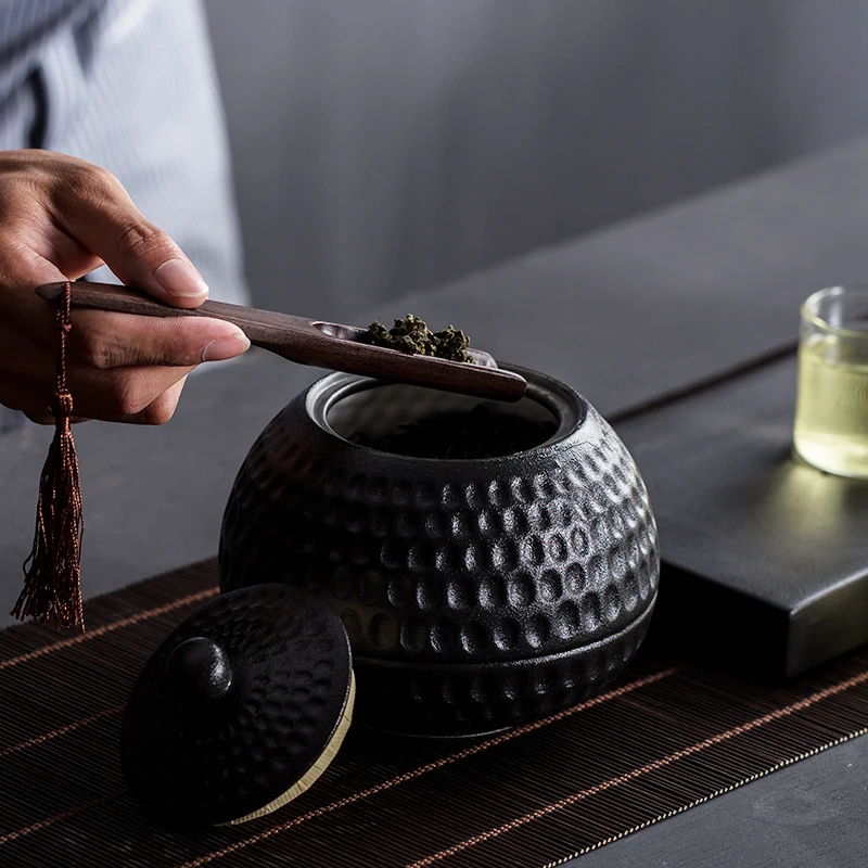 Креативная банка для хранения чая с крышкой набор керамических банок черно-белые