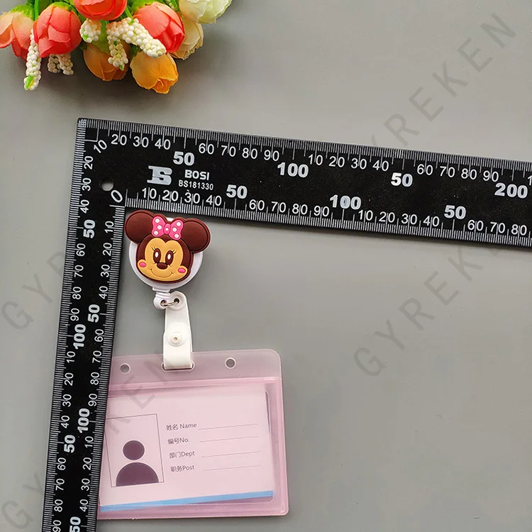New Cute Cartoon Retractable Pull Badge Reel ID Lanyard Name Tag Card Nurse Badge Holder lovely Kids Reels Office Supplies