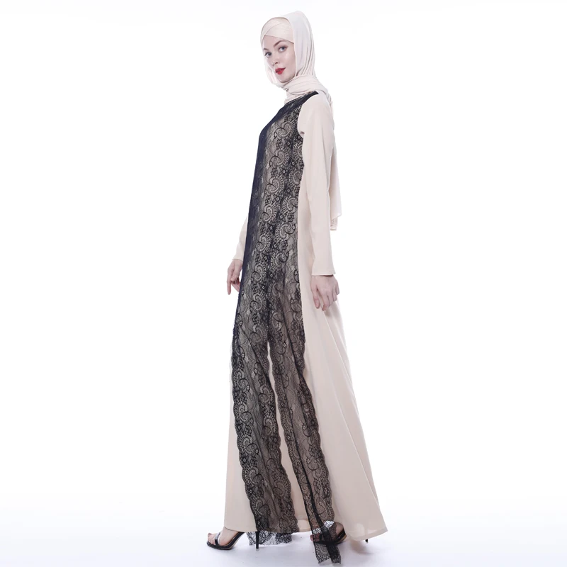 Vestidos кружево abaya Арабский мусульманский платье Катара Кафтан Дубай турецкие исламские платья Хиджаб юркен женщин Tesettur Elbise Caftan