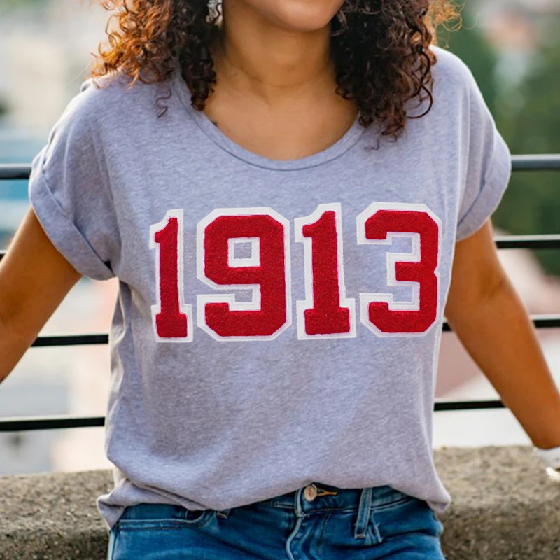 

Delta Sigma Theta T-shirt Sorority women Soccer Jersey Summer Short Sleeve T-shirt Fashion Printed Casual Crew Neck