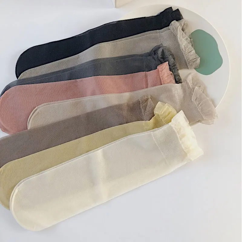 

3 Pairs Spring Summer Japanese Style Socks Thin Translucent Breathable Ankle Socks for Women Girls A66