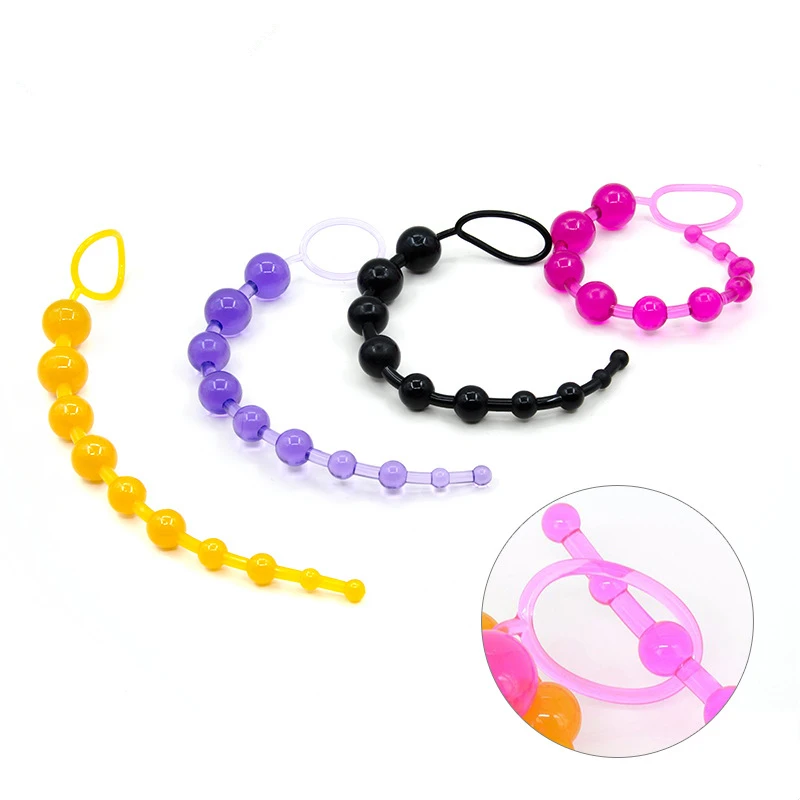 Dildo Soft PVC Anal Plug Beads Long Orgasm Vagina Clit Pull Ring Ball Butt Toys Adults Women Stimulator Sex Accessorie |