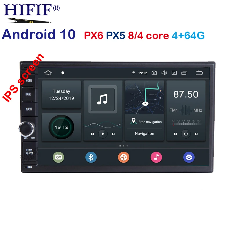 DSP IPS Восьмиядерный Android 10 0 Универсальный 2 din Автомобильный мультимедийный плеер