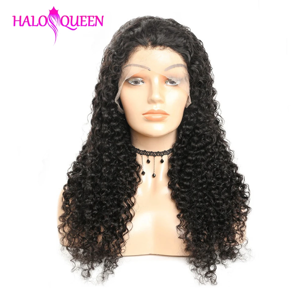 Парики HALOQUEEN парик с фронтальным кружевом кудрявые индийские человеческие