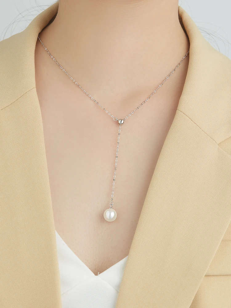 

SILVERHOO 2021 925 Sterling Silver Minority Necklace For Women Fine Jewelry Feminine Shell Pearl Necklaces Best Selling Gift